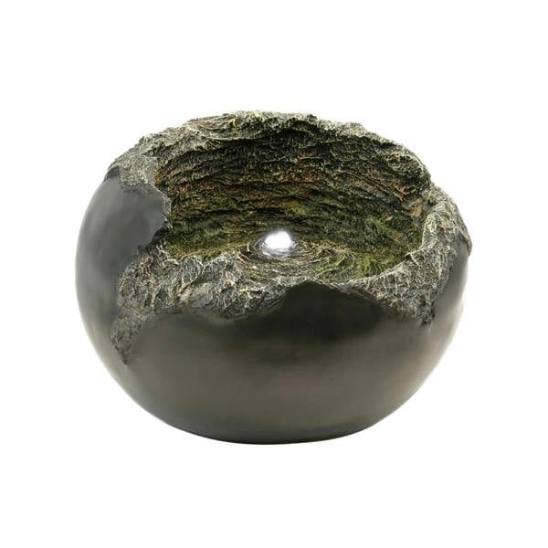 Gardenwize Solar Powered Rock Bowl Water Feature with LED Light & Battery Backup – Garden Fountain for Patio, Decking & Outdoor Spaces