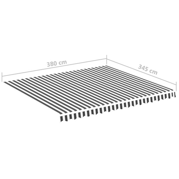 Berkfield Replacement Fabric for Awning Anthracite and White 4x3.5 m