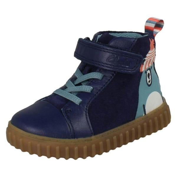 Clarks Boys Clarks Elasticated Lace Bear Face Ankle Boots Cove Kind