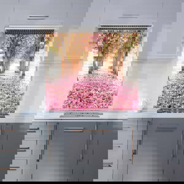 Warren Reed - Designer Pink Flower Tree Tunnel Kitchen Splashback