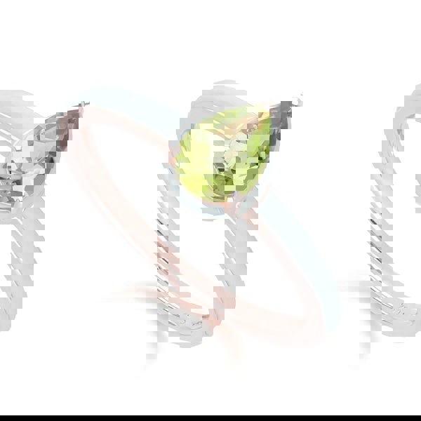 Gemondo Siberian Waltz Green Enamel & Pear Peridot Ring In Rose Gold Vermeil