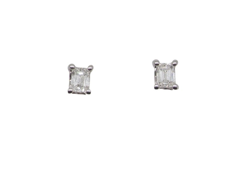 Vintage Tom A NEW pair of emerald cut diamond stud earrings