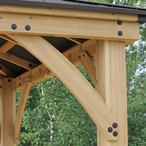 Yardistry Wooden Gazebo 12ft x 12ft (3.7m x 3.7m), Meridian Series 3.7m x 3.7m Wooden Gazebo 5