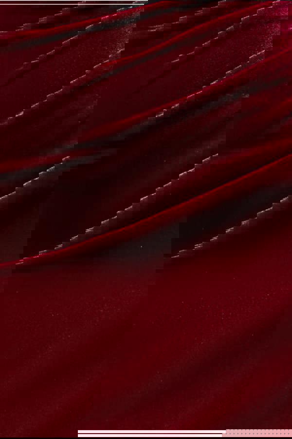 Off The Shoulder Deep Plunge Velvet Maxi Dress - Burgundy DR4692