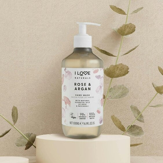 I LOVE Naturals Rose & Argan Hand Wash, 2 x 500ml