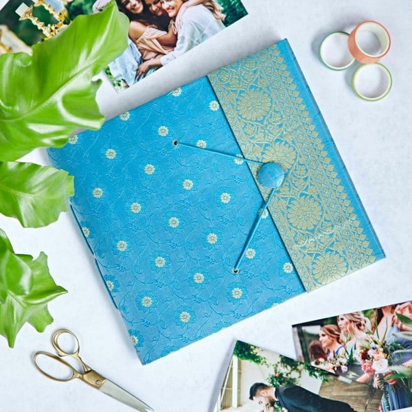 Paper High Large Sari Fabric Photo Album