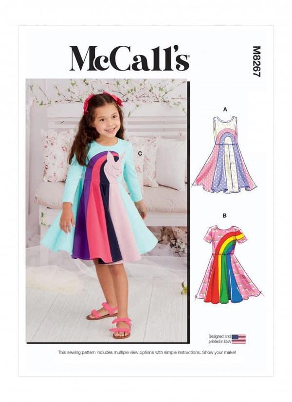 McCalls 8267 Paper Sewing Pattern – Kids' Dress, Size 2-6, Intermediate