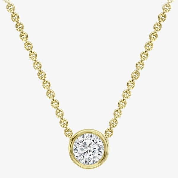 T. H. Baker 18ct Yellow Gold 0.08ct Rubover Diamond Necklace CB179-18