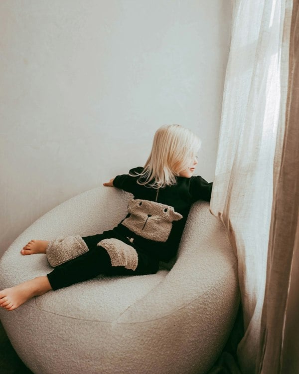 Boy wearing unisex organic cotton kids hoodie