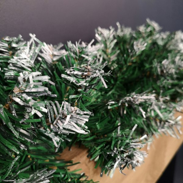 Samuel Alexander 2.7m Snow Tipped Green Christmas Garland with 260 Tips