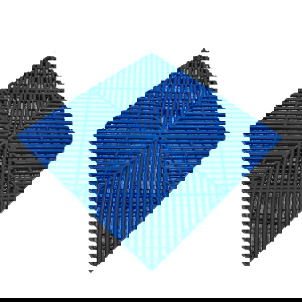 Monstershop Vented Garage Floor Tiles x 120 With Edges - Blue