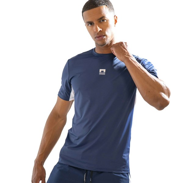 REFLECT Zone Tech T-Shirt Navy Blue/White