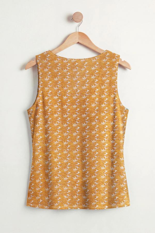 ENORSIA Wave-Printed Basic Scope Neck Vest