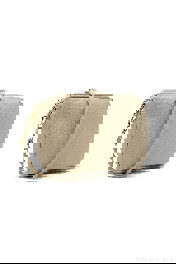 Pluspup Italian Genuine Leather Crossbody Bag with Double Zipper Compartments