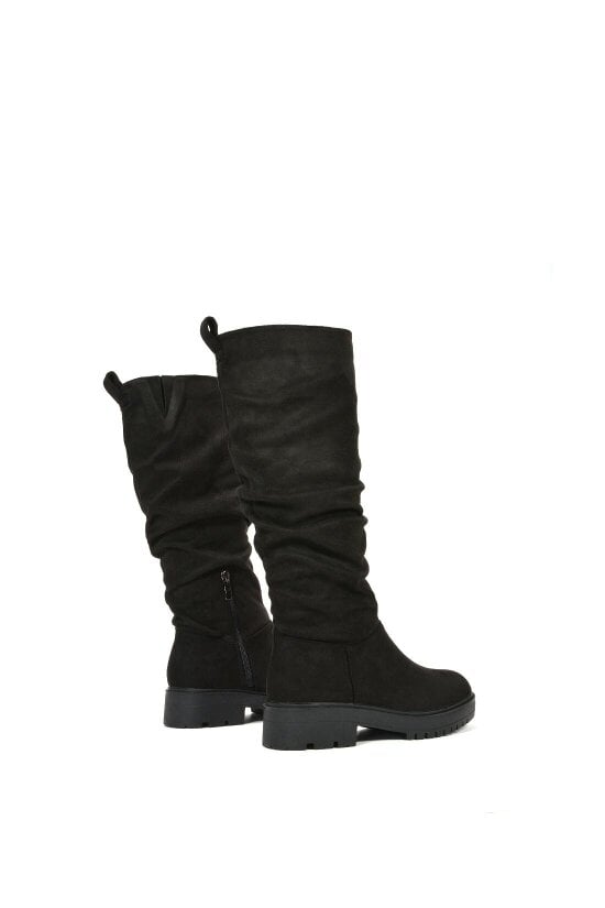 XY LONDON Chunky Sole Slouchy Knee High Boots