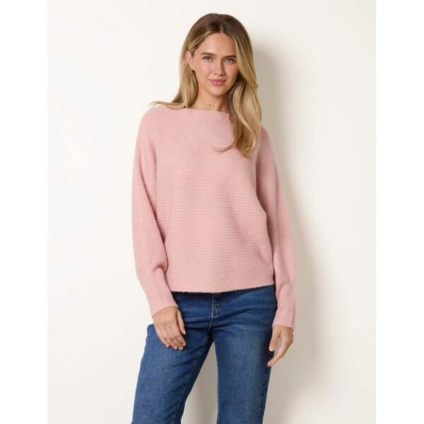 Blue Vanilla Ribbed Knit Batwing Jumper