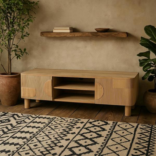 Wyld Haus Buffalo Natural Mango Wood 2 Door TV Unit