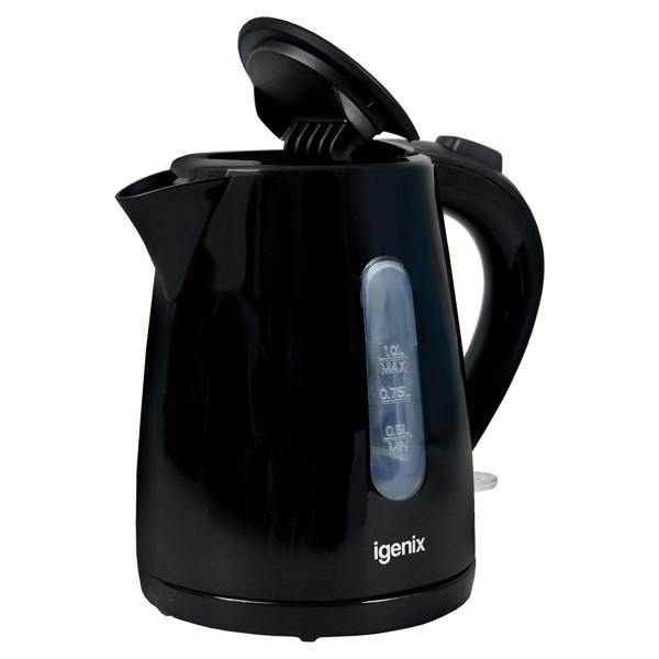 igenix 1 Litre Cordless Jug Kettle, 2200W, Black
