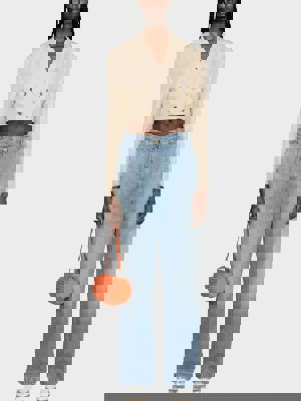 Palm Angels Buttons Cropped Blazer Beige - Supplied FashionPalm Angels