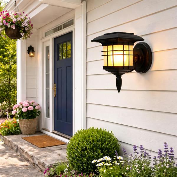 Gardenwize Solar Lantern – Triple Mount Flicker Flame LED Light