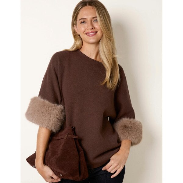 Blue Vanilla Faux Fur Cuff Jumper