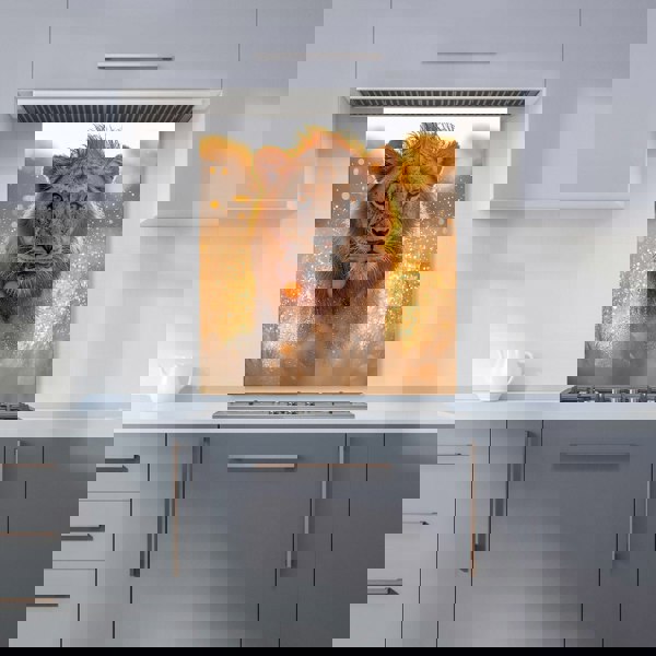 Warren Reed Lion Glass Kitchen Splashback