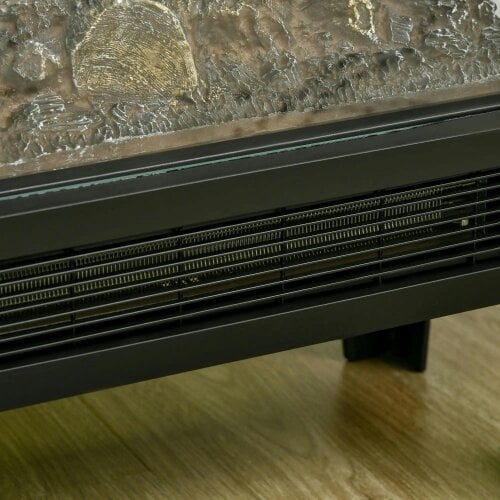 Bobobiy 180° Charming Electric Fireplace Heater, Quiet Freestanding Stove with LED Flame Effect, Level-less Temperature Control, 1000W/2000W, Black