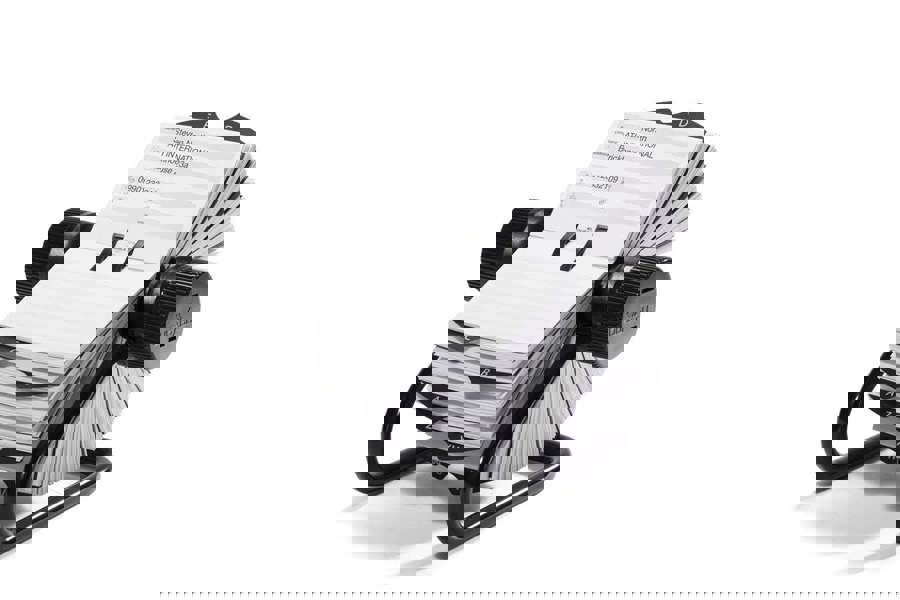 Durable TELINDEX Rotary Address Card Holder | 500 Cards & A-Z Index | Black