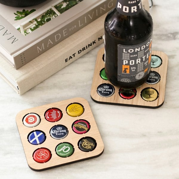 ThatsNiceThat Beer Cap Collector Coaster Birthday Gift For Dad