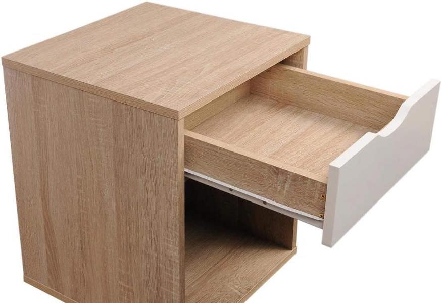 Timber Art Design Alton Bedside Cabinet Bedroom Furniture Nightstand Table 1 Drawer