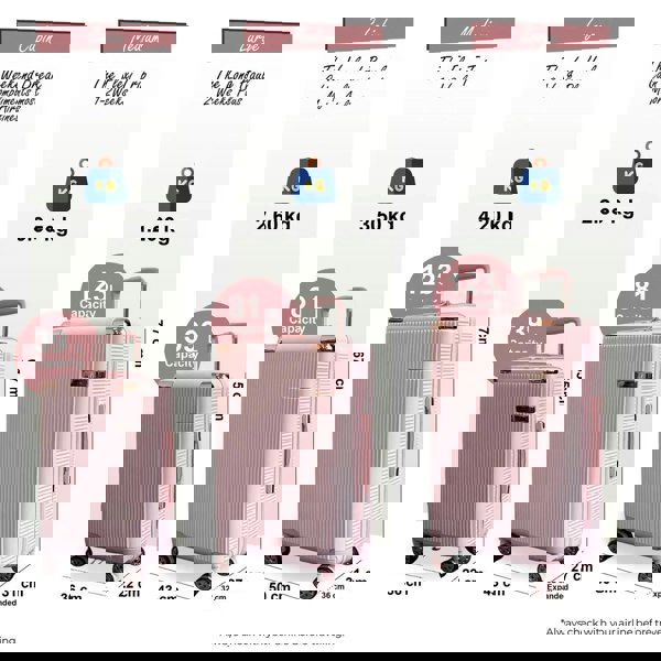 Snowball Hard Shell Luggage 8 Spinner Wheels Travel Suitcase