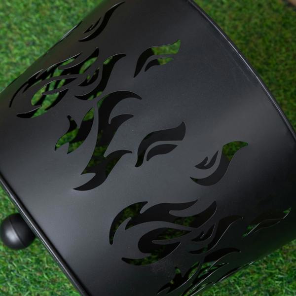 Samuel Alexander 32cm Black Steel Fuego Outdoor Garden Firebasket