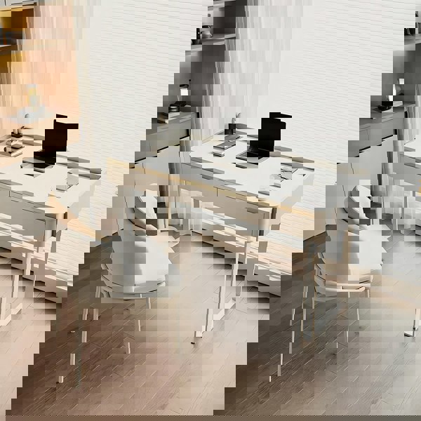 Tusa Office Desk, White, Sintered Stone-Rit Concept-Rit Concept