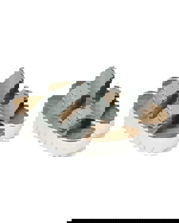 Birkenstock Papillio Arizona Chunky Womens Birko-Flor Sandals - Pure Sage/White