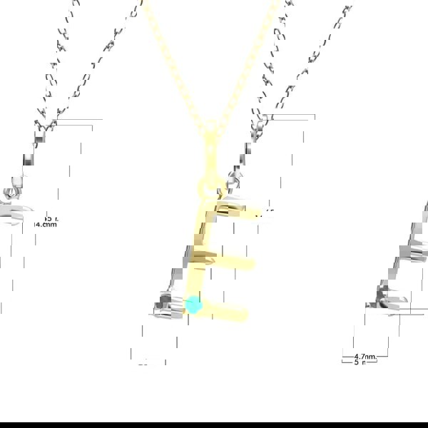 Gemondo Initial Emerald Letter Necklace In 9ct Yellow Gold