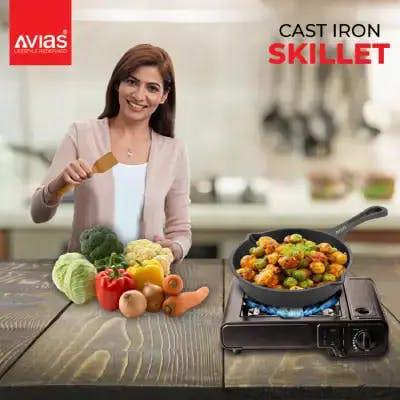 AVIAS CAST IRON DEEP SKILLET - 6 INCHES
