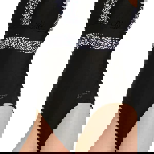 Zoggs Opulence Squareback Swimsuit - Black/White