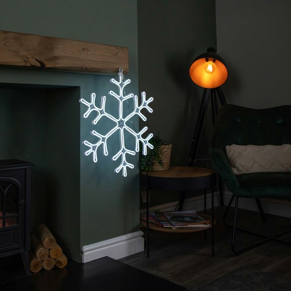 Samuel Alexander 59cm x 56cm Light up Neon Flex Christmas Snowflake with Blue & White LEDs