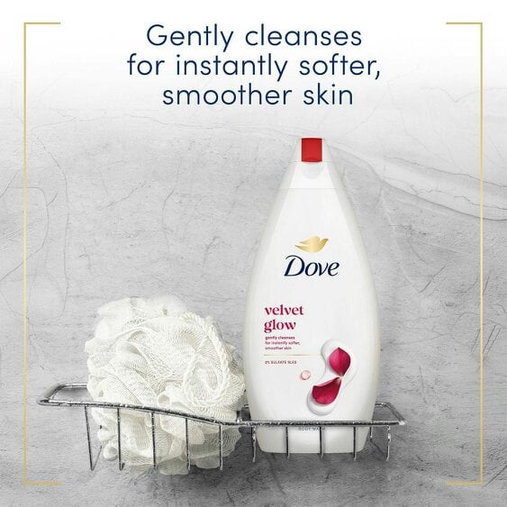 Dove Velvet Glow Body Wash 3 Pack, 0% Sulfate SLES Shower Gel, 450ml