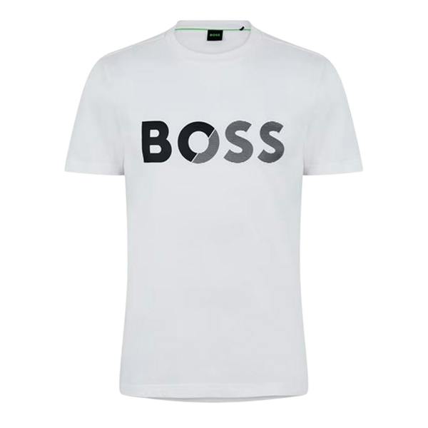 Boss Mens Big Logo Regular T-Shirt - White - 