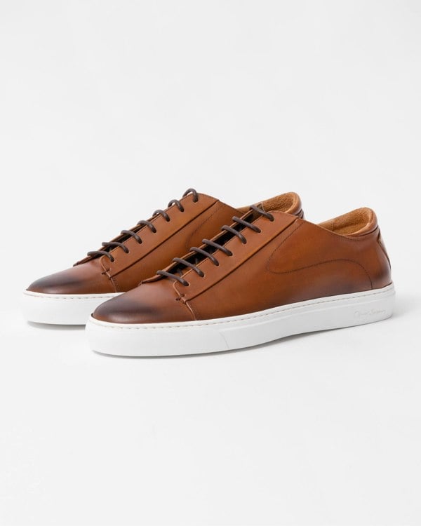 Oliver Sweeney Sirolo Mens Calf Leather Lightweight Trainers - Tan