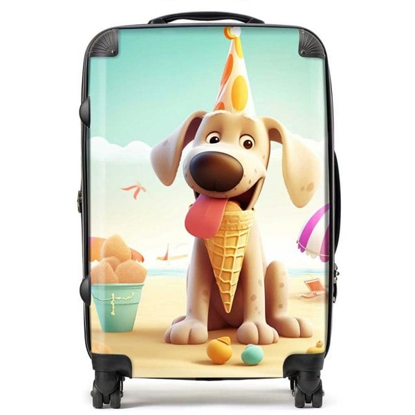 Warren Reed Dog On A Beach Holiday Suitcase