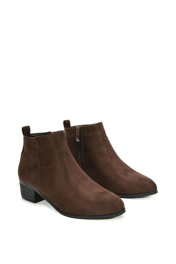 XY LONDON Zip Up Cowboy Ankle Boots With Low Block Heel