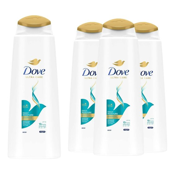 Dove Ultra Care Shampoo - Daily Moisture 4x400 ml, Bio Restore Technology