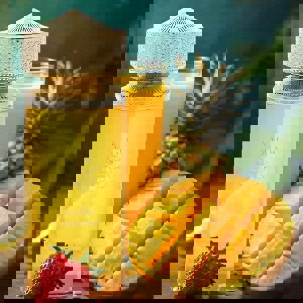 Ajyad Vanilla Caramel 100ml EDP bottle with honey swirl