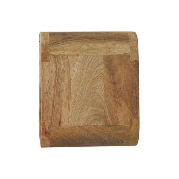 Artisan Furniture Solid Wood Extra Mini Wall Mounted Curved Oak-ish Bedside with Open Slot