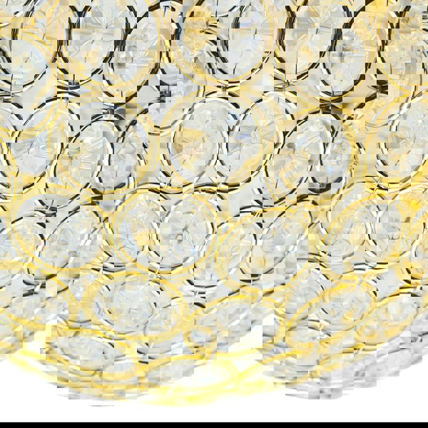 Modern Polished Gold and Beaded Glass IP44 Bathroom Ceiling Light Image 4