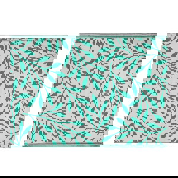 Samuel Alexander 1.5m x 2.1m Green Leaves Large Outdoor Alfresco Patio Rug Mat