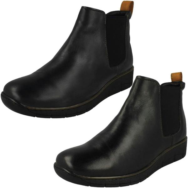Padders Ladies Padders Wide Fitting Wedge Heeled Ankle Boots Rowen