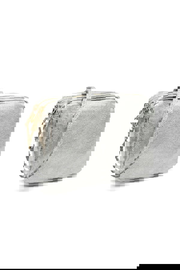 Pluspup Italian Genuine Leather Crossbody Bag with Double Zipper Compartments